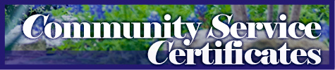 Community Service Certificates
